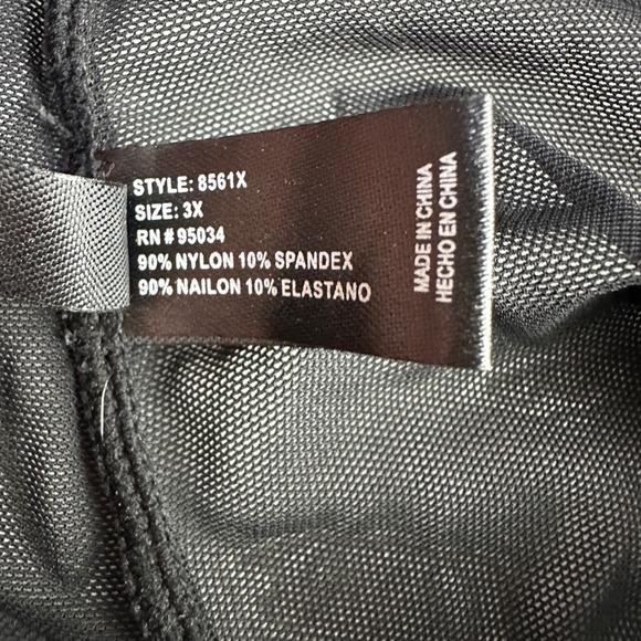 iCollection Black Sheer Lace Bodysuit Teddy Lingerie Plus Size 3X Sexy Romantic - Picture 5 of 9